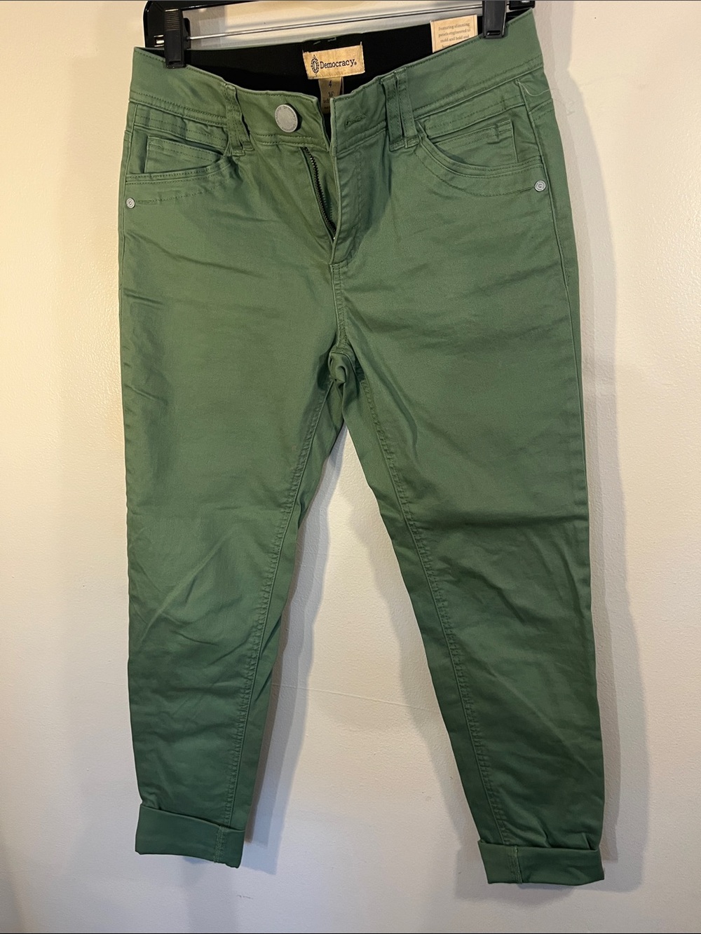 Democracy Olive Cropped Ankle Jeans - Picture 1 of 5